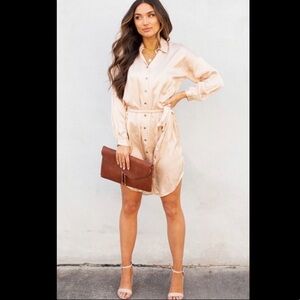 VICI silky shirt dress NWT size small light pink